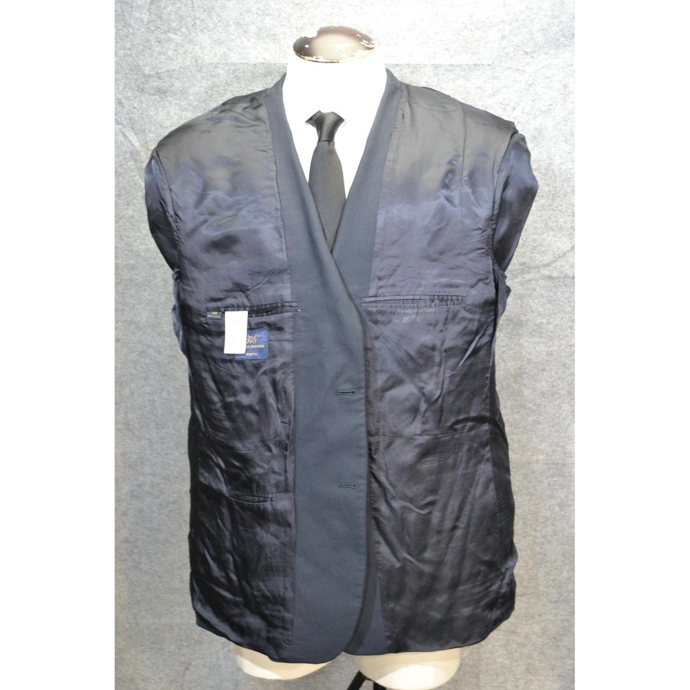 Brooks Brothers 346 Suit Jacket Mens 46R Blue Wool Stretch Sport Coat Blazer - Picture 7 of 16